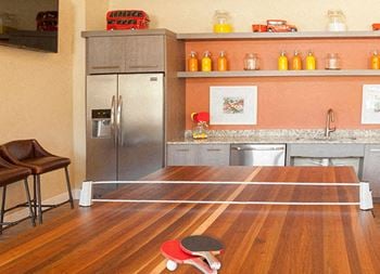 Game room with ping pong and foosball tables